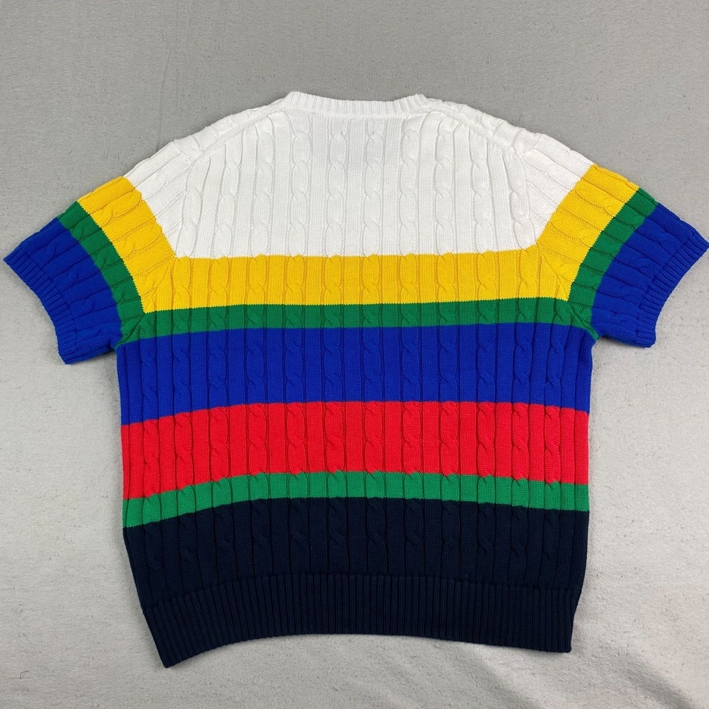 Polo Ralph Lauren Womens Cable Knit pocket Sweater 2XL colorful Preppy pony - Picture 8 of 14